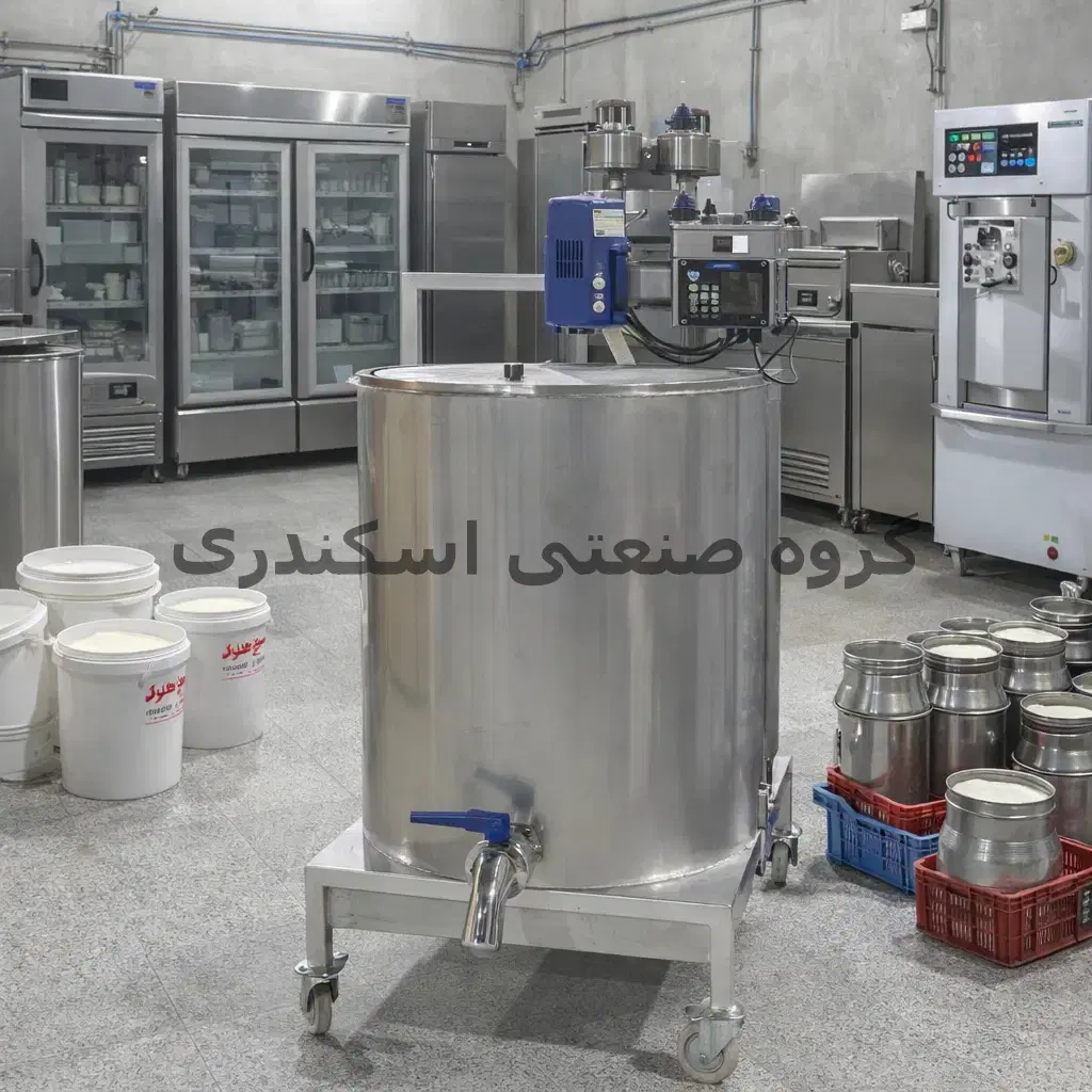 ظرفیت خالی  خط تولید مایه بستنی با ظرفیت ۱۰۰ تا ۵۰۰ لیتر